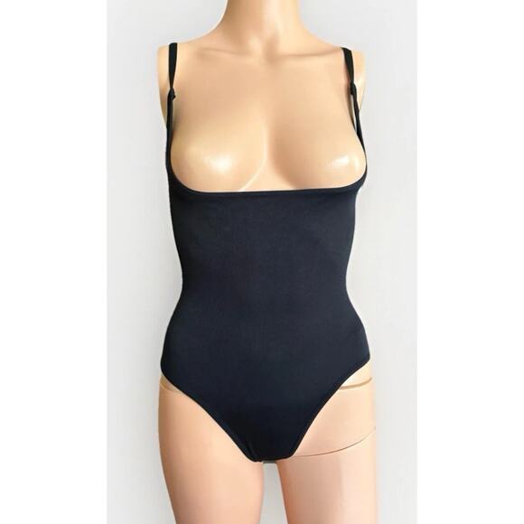 Empetua Open Bust Boyshort Bodysuit XXL Plus Black Tummy Control Compression NWT - Picture 3 of 8